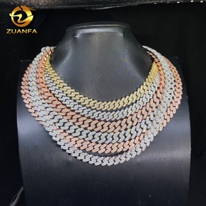 GRA-Zertifiziertes 3-Design 925 Silber Iced Out Feiner Hip-Hop-Schmuck Armband VVS Moissanit Diamant Miami Cuban Link Kette Halskette - Product Image 1