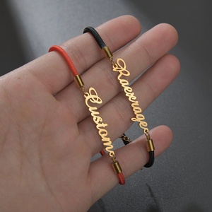 สร้อยข้อมือเชือกแดงนำโชคปรับได้ สแตนเลสสตีล สลักชื่อได้ตามต้องการ สำหรับคู่รัก - Product Image 4