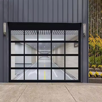 Porte de garage sectionnelle en aluminium avec vitrage intégral, porte de garage automatique transparente pour maison et bâtiment commercial