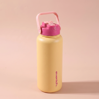 Bouteilles en acier inoxydable détachables de 32 oz, bouteilles en acier inoxydable 304 avec couvercle à verrouillage durable 2-en-1 avec poignée