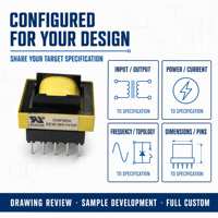 Transformateur LED sur Mesure Convertisseurs Résonants Efficaces Alimentation Horizontale/Verticale Petit