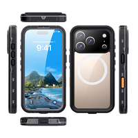 Étui de téléphone Shellbox IP68 étanche et robuste série DOT pour iPhone 17 Pro, utilisation sous-marine avec anneau magnétique
