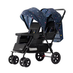 Carrito de Bebé Doble Plegable a Precio Económico, Cochecito de Lujo para Viajes, Carrito para 2 Niños - Product Image 2