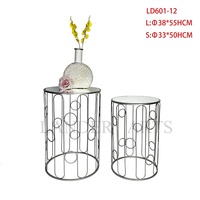 Ensemble de 2 tables basses en métal doré, style américain, écologique, luxe, décoration moderne pour la maison, meubles de salon, vente en gros