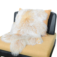 Tapis en fourrure de Mongolie épais et long, luxueux, véritable fourrure de mouton écologique, tapis en peau de mouton pour chambre à coucher, canapé, salon, maison
