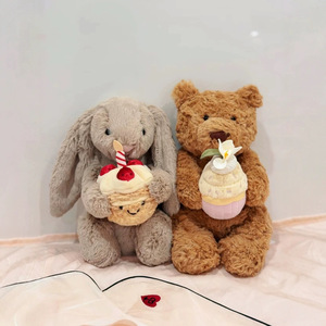Sac à main en peluche ours bouclé réaliste EZBABY JC UK, série petits animaux, stock ODM personnalisable, techniques de lavage, anti-stress, PP - Product Image 6