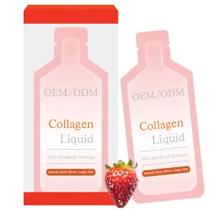 Boisson au collagène liquide hydrolysé réduire les rides augmenter la teneur en collagène de la peau 60ml bouteille rose liquide oryal