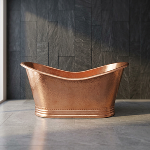 Baignoire autoportante en cuivre artisanale, ovale, antique, sans couvercle, pour la maison, l'hôtel, la salle de bain - Artisanat indien - Product Image 1
