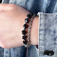 Nouveau Bracelet Perlé pour Homme Tendance, Pierre Œil de Tigre, Chaîne Cubaine en Acier Inoxydable, Vente en Gros