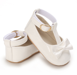 Nueva Llegada, Zapatos Planos Mary Jane para Niñas Pequeñas, Elegantes Zapatos de Fiesta Blancos de Algodón Impermeables con Lazo y Suela de Goma - Product Image 5