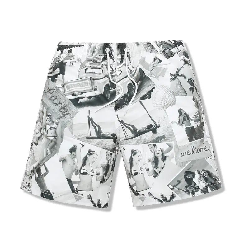 factory sublimation prints swim trunks with quickly dry polyester fabric men swim shorts beach shorts
