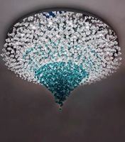 Suspension Moderne de Luxe en Verre Cristal LED, Lustre Personnalisé et Plafonnier pour Villa