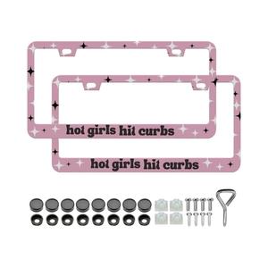 Marco de Matrícula Personalizado de Aleación de Aluminio con Purpurina Rosa de Alta Calidad al por Mayor para Decoración de Automóviles de Mujer - Product Image 5