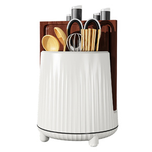 Support rotatif pour couteaux, ustensiles, couverts, cuillères, baguettes, fourchettes, organisateur de rangement multifonctionnel pour la cuisine - Product Image 4