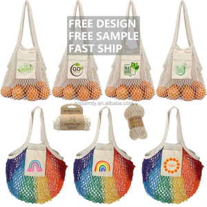 Bolsa de Compras de Malla de Algodón Ecológica, Reutilizable, para Frutas y Verduras - Product Image 1