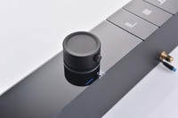Élégant support gris de pistolet luxueux et luxueux clavier de piano durable ensemble de douche en laiton pour salle de bain et douche en alliage d'aluminium