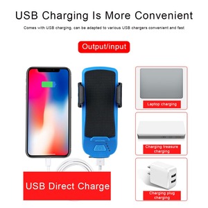 Support de téléphone 4 en 1, 400 Lumen, 4 en 1, chargeur USB, avec 2 LED, batterie d'alimentation, <span class=keywords><strong>klaxon</strong></span> électrique, feu avant de <span class=keywords><strong>vélo</strong></span> - Product Image 4