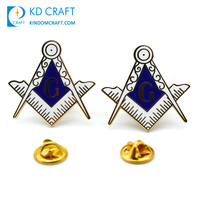 Épinglette maçonnique personnalisée de haute qualité, logo personnalisé, émail doux plaqué or, badge maçonnique, épinglette maçonnique