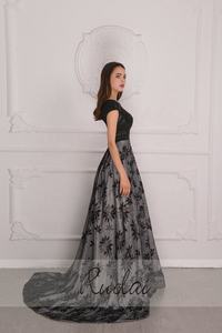 Ruolai مثير سكوب الرقبة الظهر فستان المساء مطرز يزين بالخرز قطار الاجتياح حزب اللباس للنساء - Product Image 6