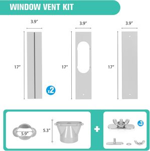 Unidad de CA portátil <span class=keywords><strong>Kit</strong></span> de ventilación de <span class=keywords><strong>ventana</strong></span> 5,9 \ "Diámetro 59 \" Longitud Manguera de escape Universal <span class=keywords><strong>Ventana</strong></span> deslizante Piezas de <span class=keywords><strong>aire</strong></span> <span class=keywords><strong>acondicionado</strong></span> para el hogar - Product Image 2