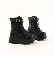 CHENO Fabricants Personnalisés OEM Bottes à Talons Hauts à Double Plateforme Noires pour Femmes