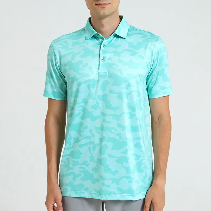 핫 세일 새로운 스타일 디지털 인쇄 남자 골프 셔츠 빠른 건조 스포츠 유니폼 폴로