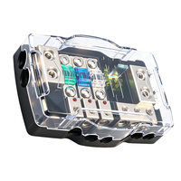 Boîtier de distribution de fusibles robuste à 3 circuits pour autoradio avec porte-fusibles mini ANL et LED rouge pour camping-cars et bateaux
