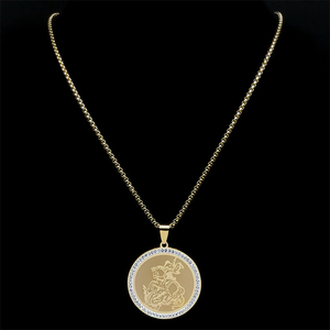 Nuevo Collar de Acero Inoxidable con Colgante de Arcángel Miguel, Accesorios de Moda - Product Image 3