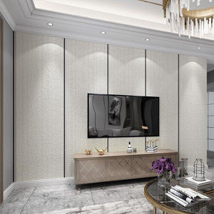 Papier peint en velours de peau de cerf épais 3D tridimensionnel simple à grand espacement pour chambre à coucher et salon nordique tendance - Product Image 4