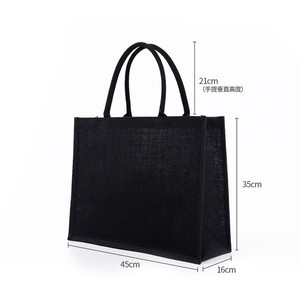Custom Personalized Bridesmaid Gift <strong>Bags</strong> Women <strong>Mums</strong> Beach Burlap Tote Black Jute <strong>Bags</strong> - Product Image 3