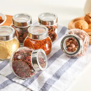 180ML small sauce bottle Glass Storage Canister Kitchen Glass Airtight Jar Seasoning Dried Fruit Candy