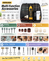 DERUIDA Mini-meuleuse sans fil 3,6 V, kit d'outils rotatifs, stylo de gravure électrique rechargeable par USB avec accessoires pour le bricolage et le meulage