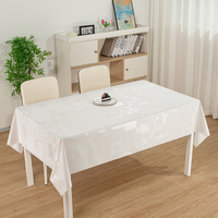 Nappe élégante blanche gaufrée en PVC imperméable, facile à nettoyer, pour la décoration de la maison et de la cuisine.