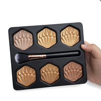 2025 nouveau Kit de maquillage lumineux de haute qualité 6 nuances palette de surligneur avec brosse douce