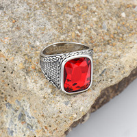 Personalisierter Vintage-Design-Ring aus Hochwertigem Edelstahl mit 18 Karat Goldauflage, Farbigem Achat-Edelstein und Breitem, Massiven Design für Herren
