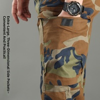 Pantalon Camouflage Homme 100% Coton Taille Élastique Mi-Haute Anti-Déchirure pour Entraînement sur le Terrain et Tir