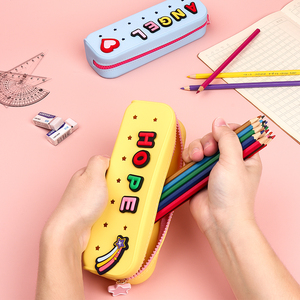Étui à crayons multifonction en silicone, nouvelle boîte à crayons en silicone mignonne, pochette de rangement créative pour fournitures scolaires et de bureau DIY - Product Image 2