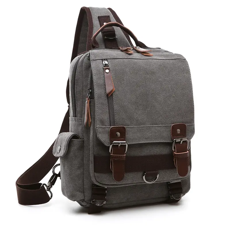 Yeni tasarım erkek omuzdan askili çanta s tuval crossbody omuz göğüs çantası omuzdan askili çanta