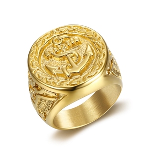 <span class=keywords><strong>Anillo</strong></span> de moda recién llegado, diseño personalizado, <span class=keywords><strong>anillo</strong></span> de ancla de acero inoxidable Retro Vintage para hombres, joyería diaria - Product Image 1