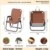 Chaise pliante portable d'extérieur avec accoudoirs pour le camping, la pêche, la plage, le pique-nique