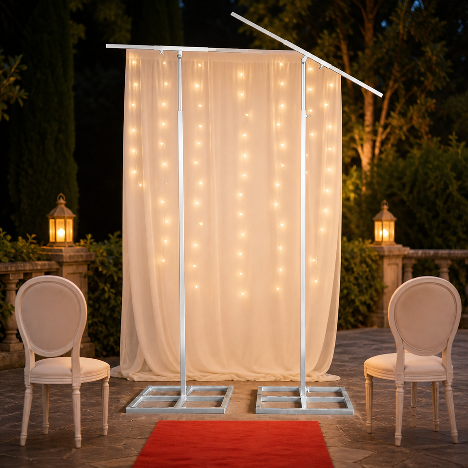 Professional White Telescoping Wedding Drapery Stand 1.5-3m Adjustable ...