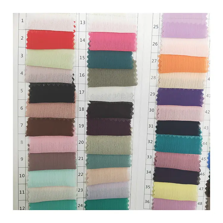 Benutzer definierte Farbe Polyester gewebt bereit Crêpe Crinkle 75d Chiffon Stoff für Frauen Kleid