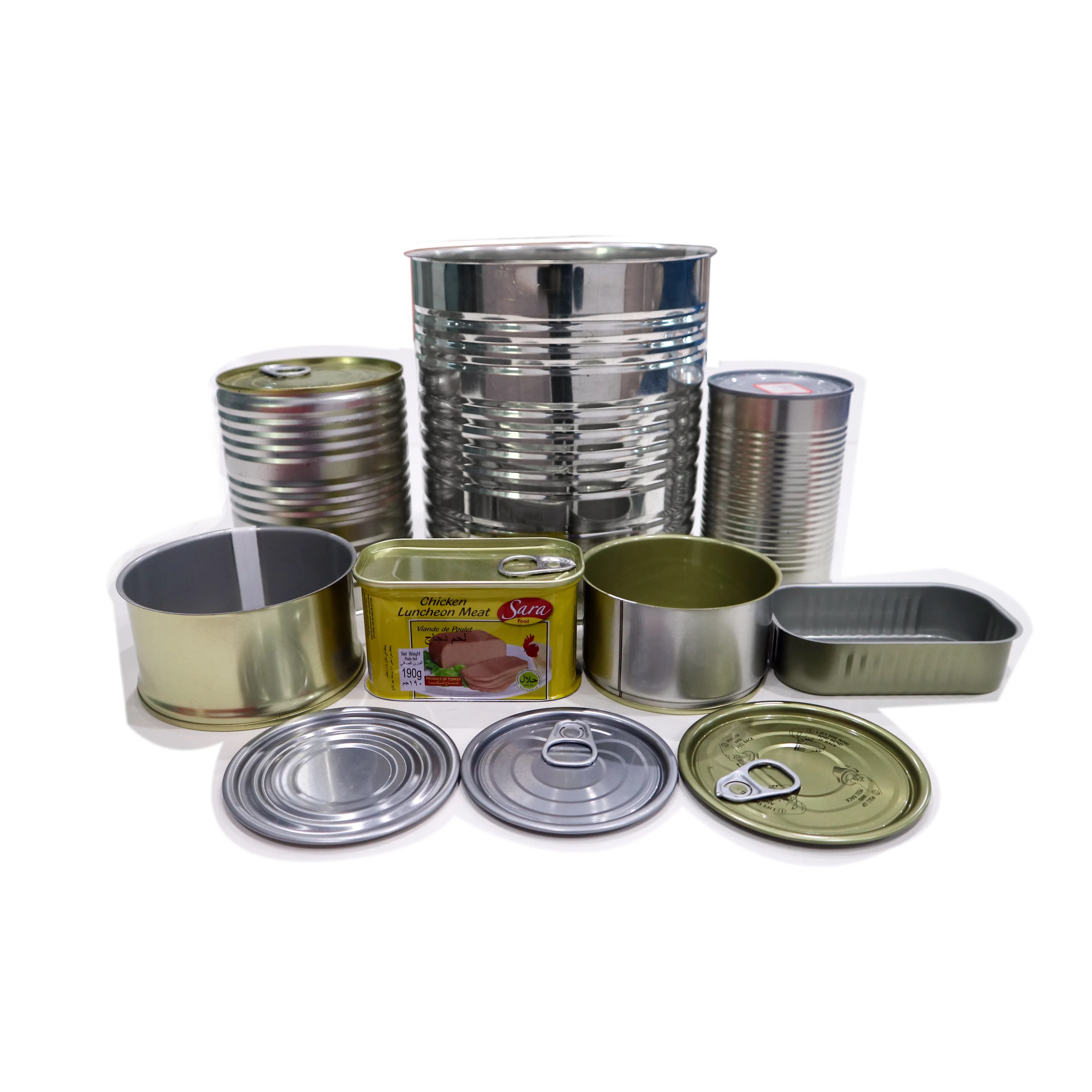 Al por mayor vacía comida redonda latas tarro de cristal y aluminio con EOE o terminal de alimentos de grado alimenticio de lata