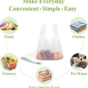 Borse T Shirt bianche, sacchetti di plastica con manici per la spesa di alimentari e al dettaglio, Bolsas De Plastico Para negoo - Product Image 5