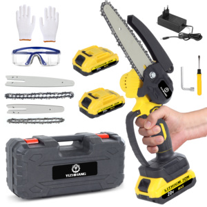 Tronçonneuse portable rechargeable de 6 pouces, petite scie à chaîne sans fil pour l'extérieur, outils de jardinage pour l'abattage d'arbres et la coupe du bois - Product Image 6