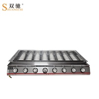 Barbecue au gaz GPL 8 brûleurs en acier inoxydable, grande machine à rôtir la viande et les brochettes pour usage extérieur
