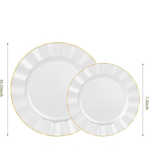 <span class=keywords><strong>Piatti</strong></span> di Plastica Usa <span class=keywords><strong>e</strong></span> Getta Resistenti <span class=keywords><strong>Bianco</strong></span> Perla con Bordo Dorato per Feste <span class=keywords><strong>e</strong></span> Matrimoni - Product Image 5