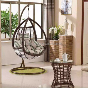 <span class=keywords><strong>Sedia</strong></span> a dondolo moderna in metallo con cuscino, in rattan intrecciato, per patio, giardino, <span class=keywords><strong>balcone</strong></span>, villa, cortile, <span class=keywords><strong>sedia</strong></span> sospesa <span class=keywords><strong>da</strong></span> esterno - Product Image 4