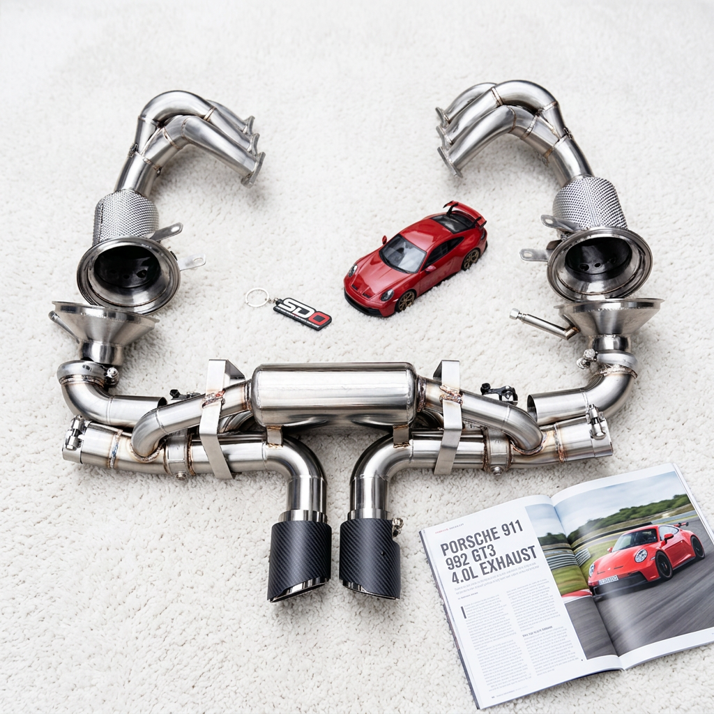 VantaFlow Stainless Steel Full Exhaust System for Porsche 911 992 GT3 4.0L 2021-2026 with Manifold Valvetronic Muffler Carbon Tips