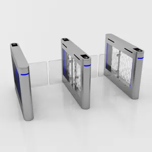 XINYUN Face Recognition Turnstile Glass Swing Barrier Gate With Smart Card QR Code Reader